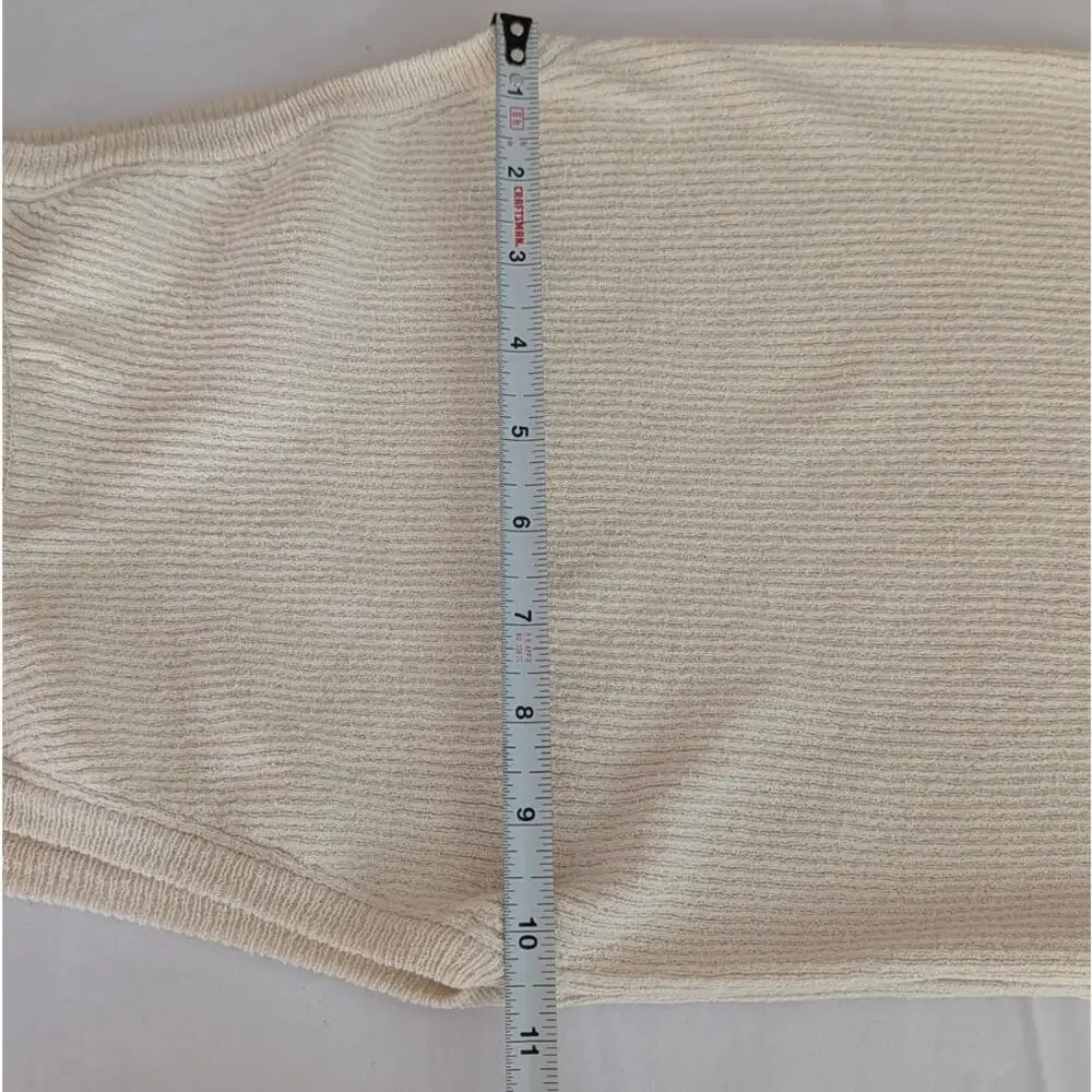 Coiplanet Top Womens Cream Sleeveless Knit Slim Fit Tank
